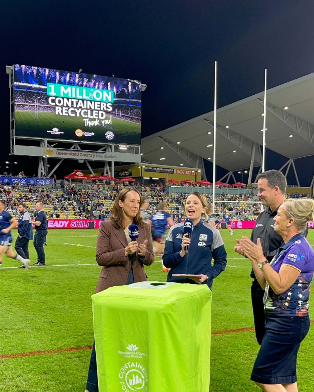 Queensland Country Bank Stadium’s recycling raises thousands for Cowboys charity